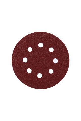 Springsun Alüminyum Oksit 125mm 8 Delikli Pürüzsüz Zımpara Diskleri, Kırmızı, 60 Zımpara Tane, 10 Adet/paket, Ahşap-metal-araç Üzeri Zımparalama İçin