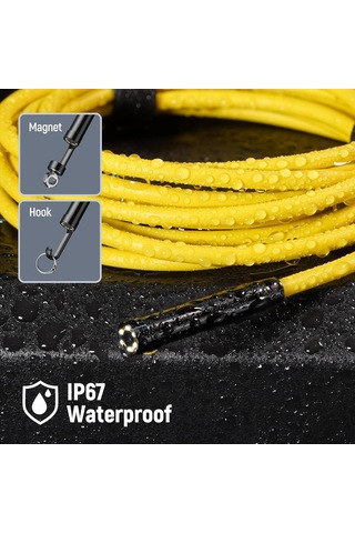 Depstech Işıklı Endoskop Kamerası - 5m Kablo 7mm İnce Prob - Sarı