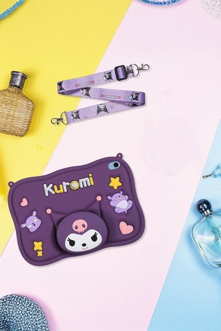 Apple Ipad 8. Ve 9. Nesil 10.2 Inç 2020 / 2021 Uyumlu Kedi Kılıf Standlı Eğlenceli Koruma Purple