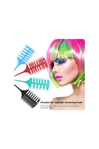 Singree Saç Boyama Seti 4 Parça - İki Yönlü Geniş İnce Dişli Tercihi Saç Taramaları - Abs Malzeme - Renk Seçenekleri