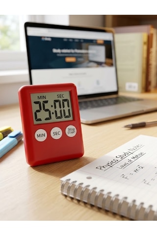 Alarmlı Dijital Öğrenci Sınav Kronometresi Geri Ve İleri Sayım Cihazı 100dk Pomodoro Tekniği Uyumlu