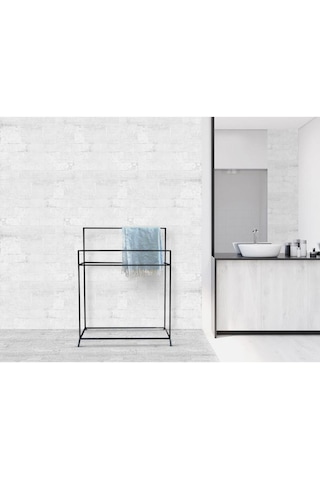 Havluluk Metal Banyo Havluluğu Banyo İçin Ayaklı Havluluk Siyah