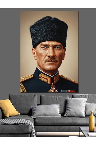 Eski Osmanlı Padişahı Portre Dekoratif Kanvas - Mdf Ahşap Tablo