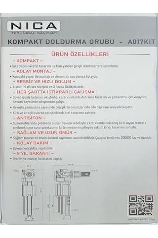 Feyza Yapı Nıca Bütün Gömme Rezervuarlara Uyumlu Sessiz Kompak... Siyah