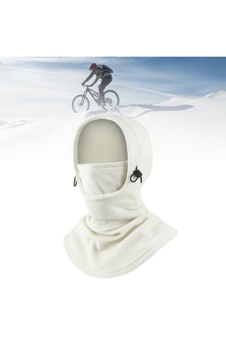Suntek Kış Balaclava Termal Sıcak Başlık Yürüyüş Beyaz Beyaz
