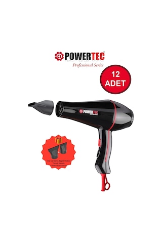 Powertec TR-601/TR-601S Turbo 2500 W Saç Kurutma Makinesi 12'li
