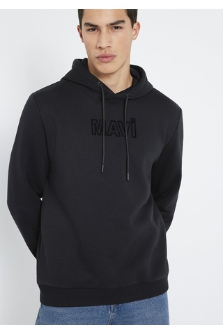 Mavi - Mavi Baskılı Kapüşonlu Siyah Sweatshirt 0s10549-900 Siyah