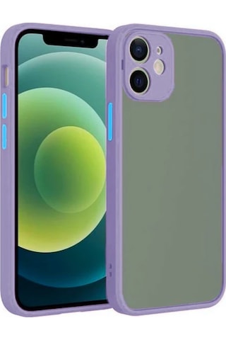 Apple iPhone Uyumlu 12 6.1inç Kamera Korumalı Premium Silikon - Kılıf- 5775 Lila