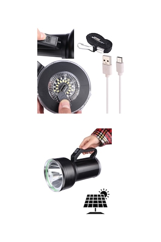 Taşınabilir Solar Şarjlı Led Fener Powerbank Özellikli Kamp Ve Acil Durum İçin Süper Parlak Işık