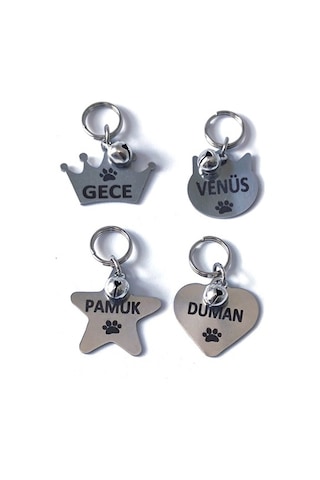 Isimli Kedi Künyesi, Kedi Isimlik, Kedi Tasması, Köpek Isimlik