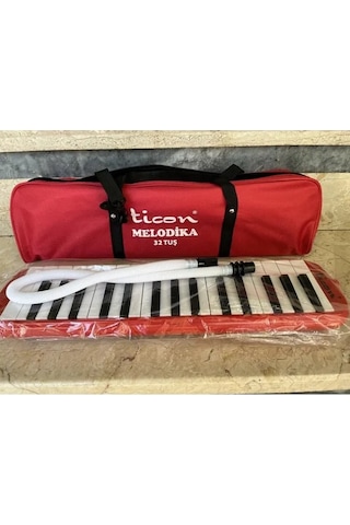 Melodika 32 Tuşlu Çantalı Kırmızı Renk Kırmızı