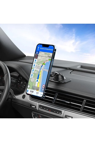 Maiyame C1 Kırmızı Pinguin Modeli, 6 Mıknatıslı Çift Başlı 360 Döner Araç İçi Manyetik Telefon Tutucu - Navigasyon Ve Eğlence İçin Kolay Kurulumlu