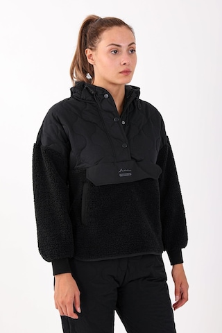 Maraton Sportswear Comfort Kadın Kapşonlu Uzun Kol Outdoor Siyah-siyah Sweatshirt 21441-siyah-siyah