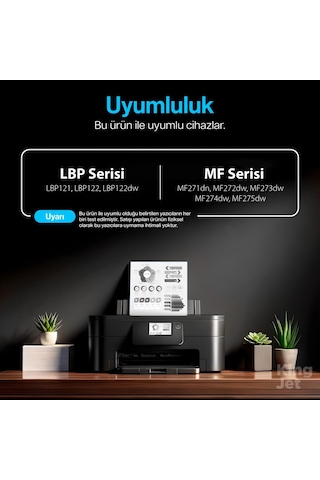 Kingjet Canon Uyumlu Crg-071 Standart Kapasiteli 2'li Paket Toner Çipli Mf274dw, Mf275dw