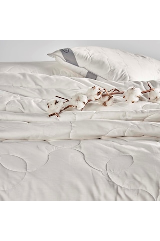 Linens Fluffy Pamuk Çift Kişilik Yorgan Beyaz