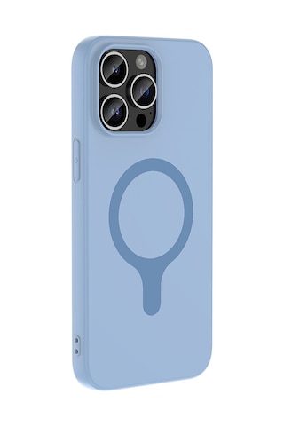 Apple iPhone Uyumlu 14 Pro Max Kılıf M-safe Şarj Özellikli Zore Aris Silikon Kapak - Baby Blue
