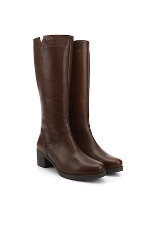 Gönderir Kadın Kahve Antik Fermuarlı Kalın Topuklu Hakiki Deri Çizme Gkzc13446529 Kahverengi