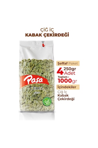 Paşa Kuruyemiş Çiğ İç Kabak Çekirdeği 4 x 250 G