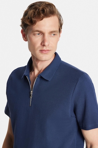 Tudors Erkek Slim Fit Dar Kesim %100 Pamuk Fermuarlı Lacivert Polo Yaka Tişört-34350 Lacivert
