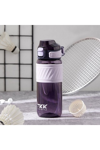 Tkk T1025 Çift Kullanım Pipetli/rahat İçim Mor Tritan Matara 600ml