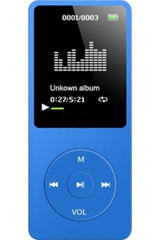 Gajeena 1.8 İnç Tft Ekranlı Ultra İnce Mp3 Çalar, Radyo, Kayıt, E-kitap Ve Harici Ses Desteği, Mavi