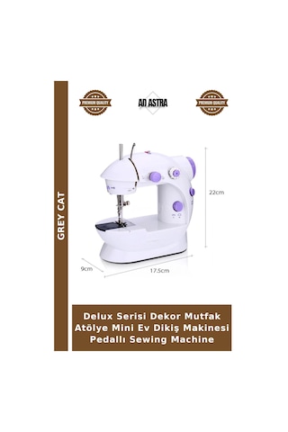Delux Serisi Dekor Mutfak Atölye Mini Ev Dikiş Makinesi Pedallı Sewing Machine