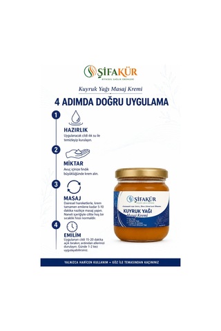 Kuyruk Yağı Kremi 240 ml Kuyruk Yağlı Masaj Kremi Kaz Yağı Alabalık Yağı Kolajenli