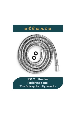 Yüksek Kalite Duş Spirali Hortumu Kromlu Banyo Duş Hortumu - 150cm Çok Renkli