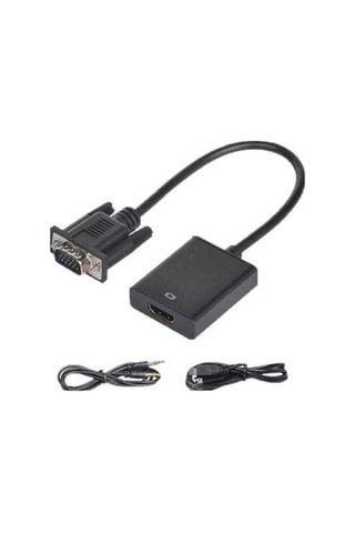 Besthome1 Vga-hdmi Dönüştürücü Kablosu - Bilgisayar-tv Hd Video Ses Aktarımı, Bölünmüş Tasarım