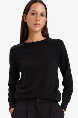 Defacto Relax Fit Bisiklet Yaka Basic Düz Triko Kazak I6913AZ25WNBK81 - Siyah