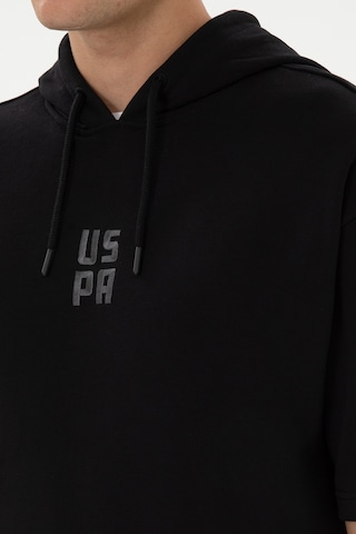 U.S. Polo Assn. Erkek Comfort Fit Kapüşonlu Kısa Kollu Siyah Sweatshirt 50320030-VR046