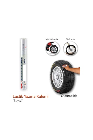 Araç Oto Lastik Yazma Kalemi Beyaz Renk Lastik Yazı Boyama Kalem