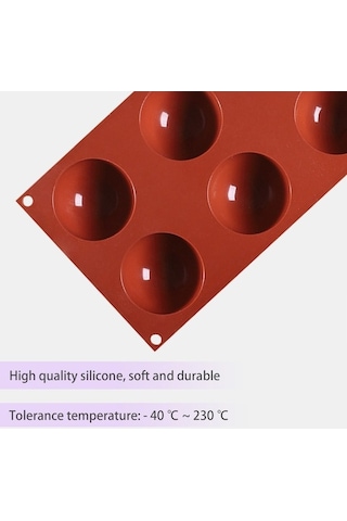 Fastbuy 6'lı Yuvarlak Yarımküre Kek Kalıbı - Kahverengi Şekil Veren Çikolata Pasta Yapım Kahverengi