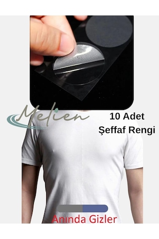10 Adet Erkek Suya Dayanıklı Göğüs Meme Ucu Kapatıcı Koruyucu Gizleyici Pedi Ten Bandı