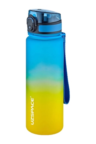 Uzspace 2'li Tritan Matara Seti 500 Ml Çift Renk Softtouch Ff Collection Tritan Su Matarası Sarı Lacivert - Siyah Beyaz