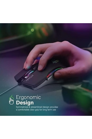 Vertux Oyuncu Mouse Gamecharged Hafif Oyun Özel Led Işıklı 10.00