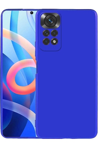 Noktaks - Xiaomi Uyumlu Xiaomi Redmi Note 11 Global - Kılıf Mat Renkli Esnek Premier Silikon Kapak - Saks Mavi