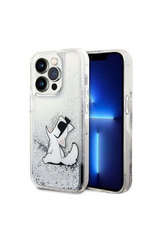 Apple Uyumlu iPhone 14 Pro Max  Kılıf Sıvılı Simli Choupette Dizayn Kapak