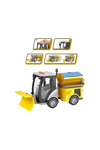 Pilli Sürtmeli Sesli Işıklı Yol Temizlik Aracı 20 Cm - Kar Temizleme Aracı
