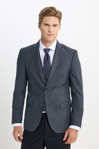 Ac&Co / Altınyıldız Classics Erkek Antrasıt Slim Fit Dar Kesim Mono Yaka Kaz Ayağı Desenli Kapak Cepli Yelekli Takım Elbise Antrasıt Antrasit