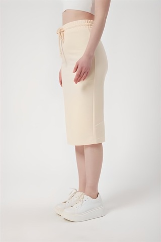 Bej Beli Lastikli Spor Kalem Etek