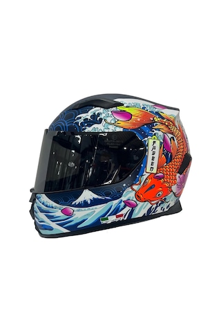 Sway Kapalı Sw 820 Dakar 5 Motosiklet Kaskı Mavi Turuncu