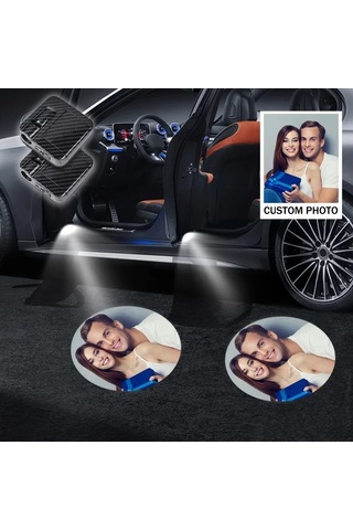 Motion003 Özel Tasarim Karbon Fiber 4 Adet Led Hos Geldiniz Isiklari Araba Suv Kapida Aydinlanan