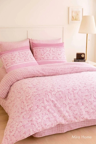 Çift Kişilik Pamuklu Nevresim Takımı Romantic Pink Çiçekli Çok Renkli