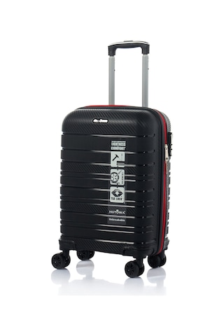 Hotowa Gold Pp Valiz 8010 Siyah Kırmızı Tsa Kilitli Kabin Boy Siyah - Kırmızı