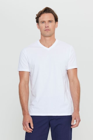 Ac&Co / Altınyıldız Classics Slim Fit Dar Kesim V Yaka Pamuklu Erkek Tişört Beyaz
