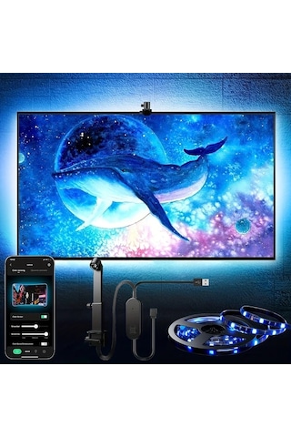 Honeybeeshop Usb Uyumlu Tv Sensörü Rgbıc 5m Usb5v Rgb Arka Işık Şeridi 3 81 5 0 Metre 139 7 215 9 Cm Ekranlar İçin Uygulama Müzik Senkronizasyonlu Bilgisayar Lambası
