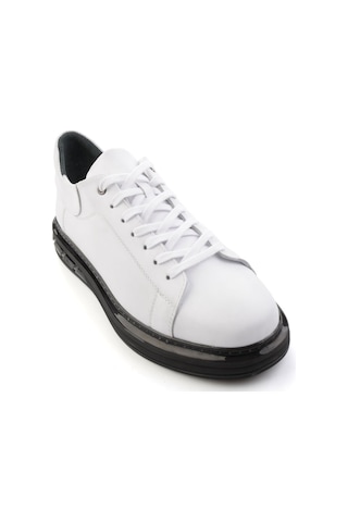 Beyaz Hakiki Deri Erkek Sneaker E01080902143 Beyaz