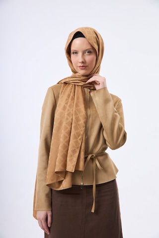 Mirsoy Scarf Lina Modern Desen Şal Krem