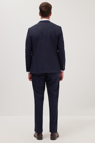 Tudors Erkek Slim Fit Mono Yaka Likralı Esnek Kumaş Lacivert Takım Elbise-41315 Lacivert